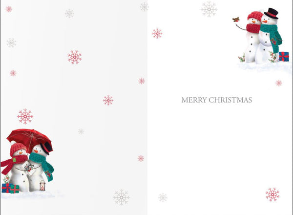 Special couple Christmas card - cute snow couple