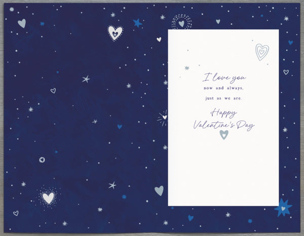Husband Valentine’s Day card- hearts and stars - sentimental verse