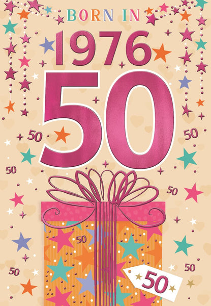 50th birthday card- born in 1976