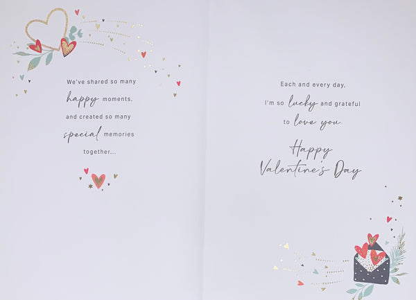 One i love Valentine’s Day card - flowers and sentimental verse