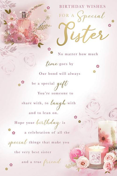 Sister birthday card- sentimental verse