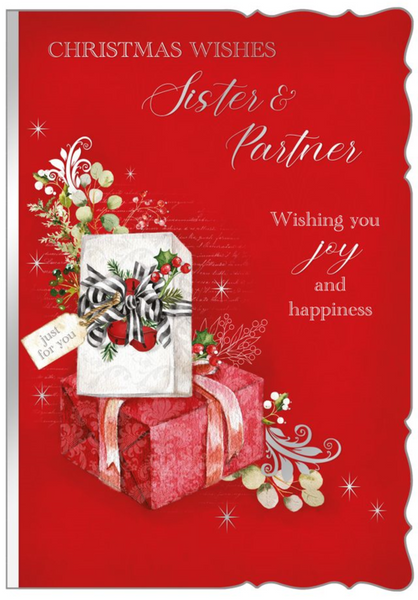 Sister and Partner Christmas card - Xmas gifts