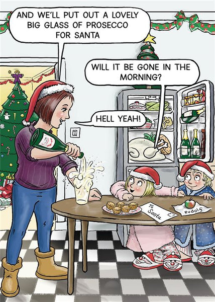Funny Christmas card - Milk or Presecco