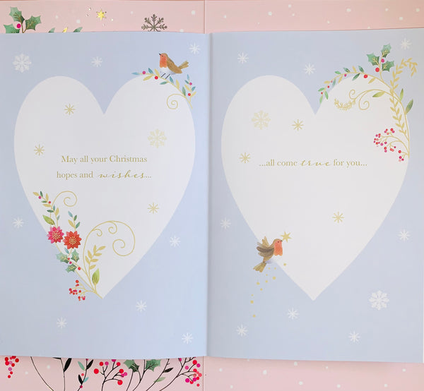 Daughter Christmas card - Large luxury card