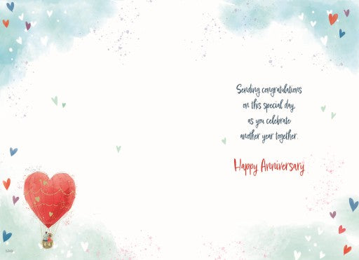 Sister and Brother-in-law anniversary card - romantic balloon ride
