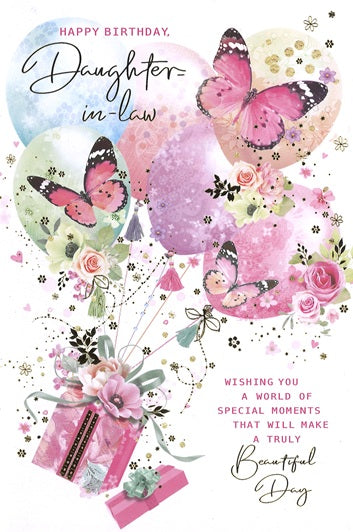 Daughter in law birthday card - sentimental verse