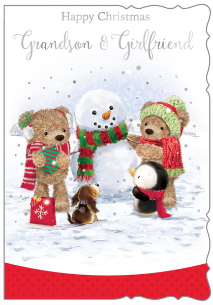 Grandson and Girlfriend Christmas card - cute bears