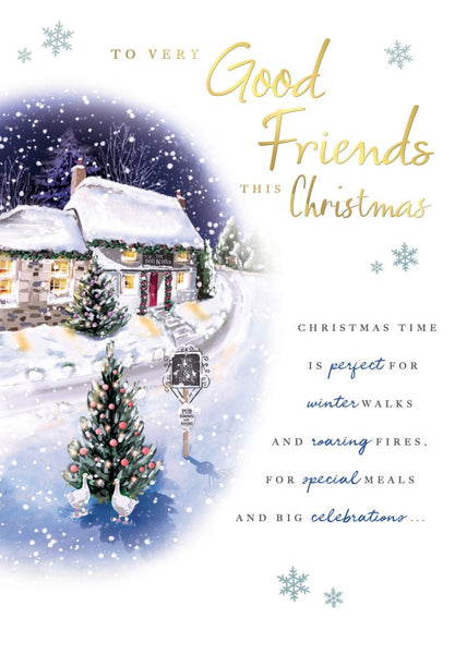 Good friends Christmas card - festive village