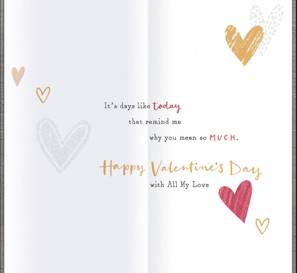 Husband Valentine’s Day card - modern hearts - sentimental verse