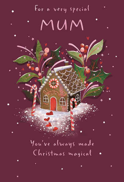 Mum Christmas card- ginger bread house