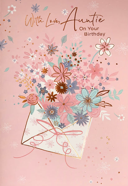 Auntie birthday card - flowers