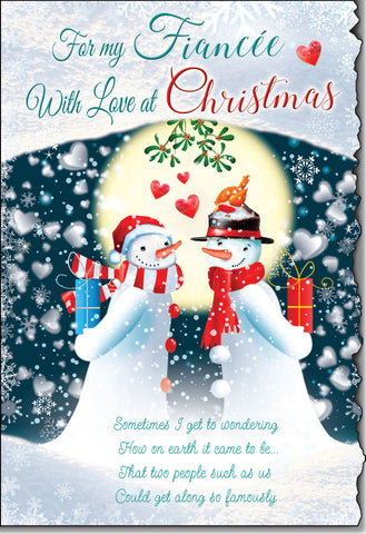 Fiancée Christmas card - sentimental verse