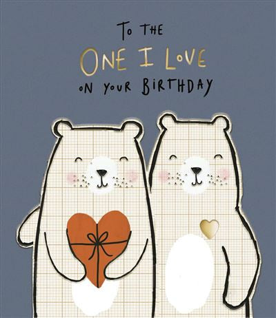 One I love birthday card- cute bears