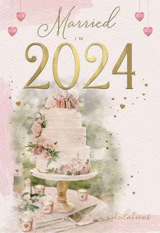 Wedding day card - married in 2024