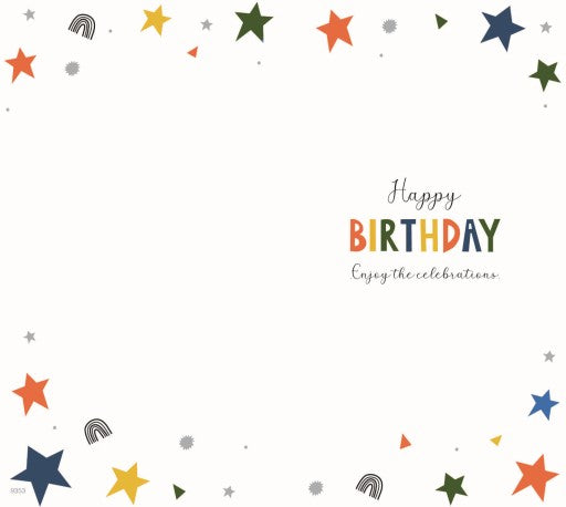 Uncle birthday card - birthday cake and stars