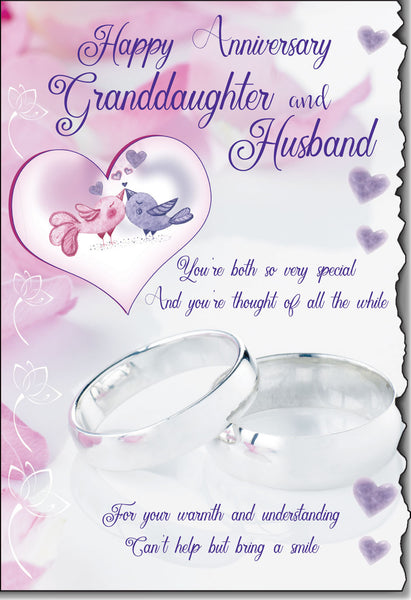 Granddaughter and Husband anniversary card - champagne