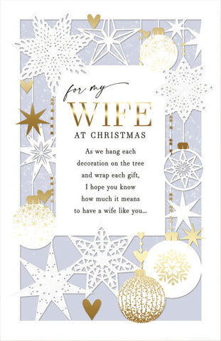 Luxury Wife Christmas card - Laser cut  design