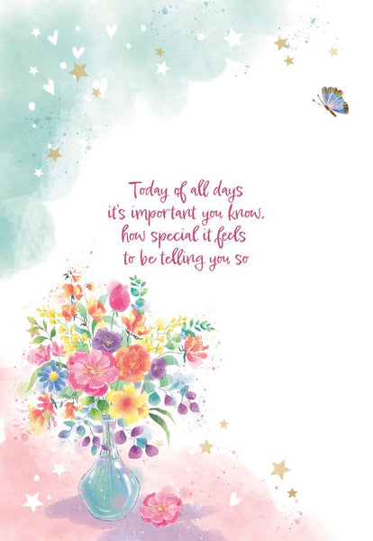 Daughter birthday card- beautiful flowers and sentimental verse