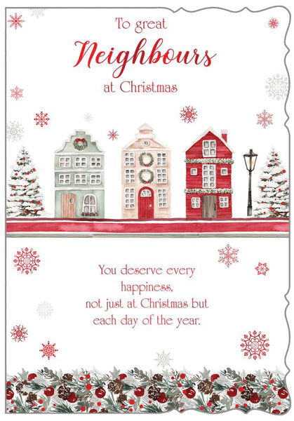Neighbours Christmas card - festive town
