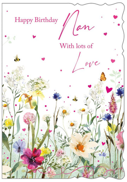 Nan birthday card - wild flowers