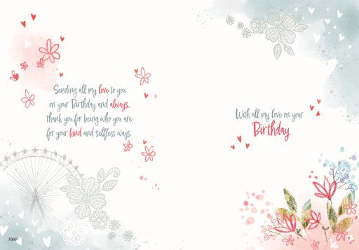 Fiancée birthday card - romantic walk