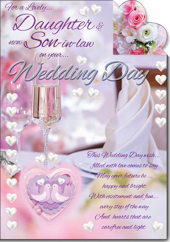 Daughter and Son-in-law wedding day card- sentimental verse
