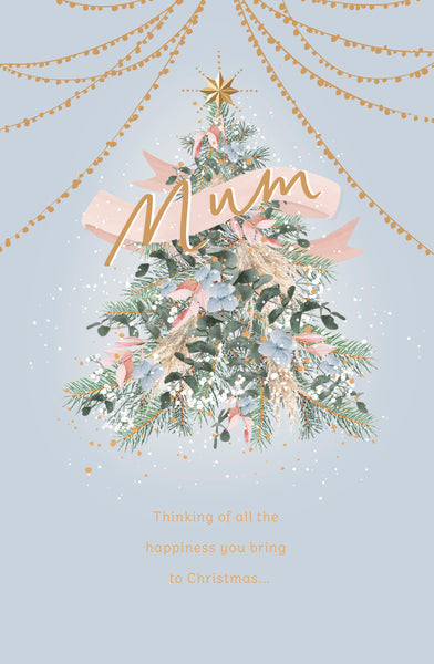 Mum Christmas card - traditional Christmas Tree