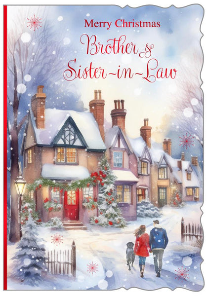 Brother and Sister-in-law Christmas card - Xmas wreath