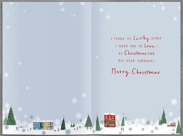 One I Love Christmas card - cute owl couple