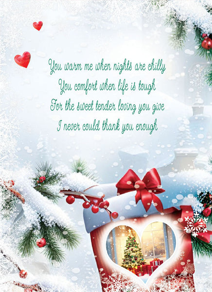 Wife Christmas card- sentimental verse