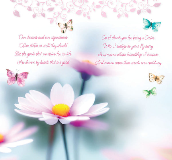 Sister birthday card - sentimental verse