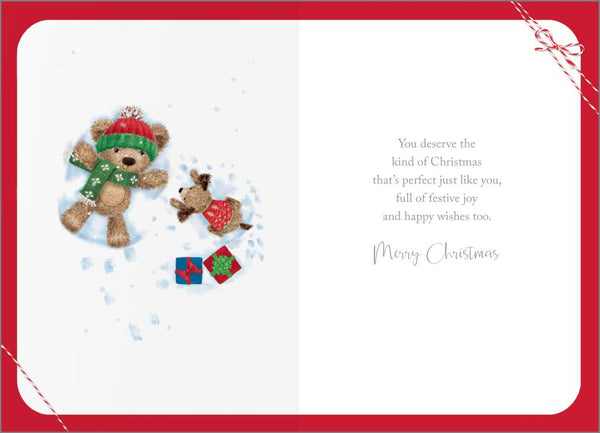 Grandson Christmas card - cute bear