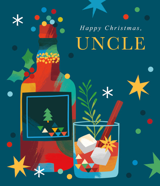 Uncle Christmas card - festive tipple