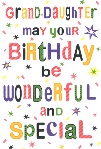 Granddaughter birthday card- modern text