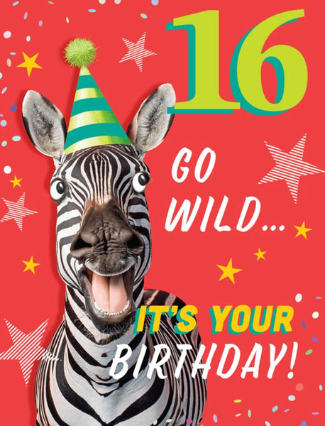 16th birthday card- go wild