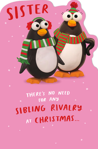 Sister funny Christmas card - we know who's best
