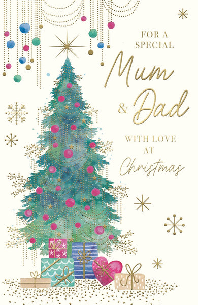 Mum and Dad Christmas card - large card