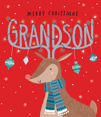 Grandson Christmas card - reindeer