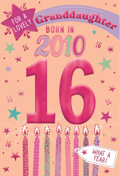 Granddaughter 16th birthday card- Born in 2010