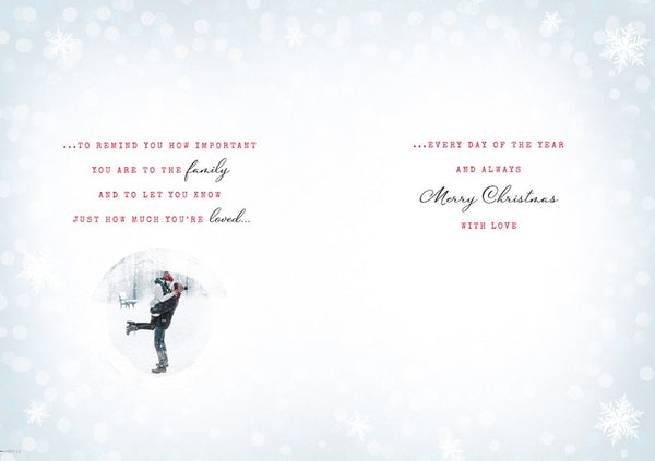 Sister and Brother-in-law Christmas card - romantic walk