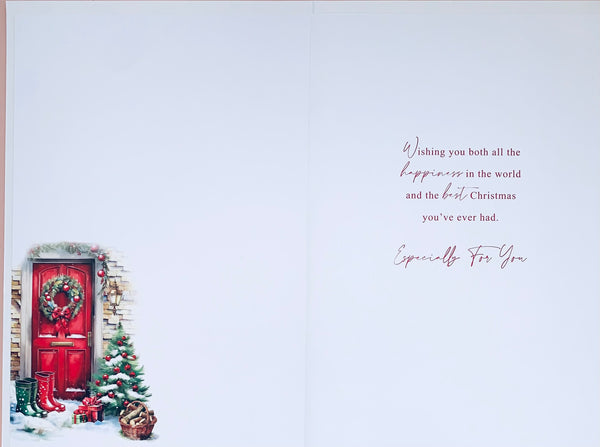 Son and Daughter-in-law Christmas card - festive front door