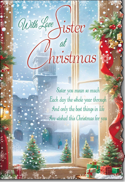 Sister Christmas card - sentimental verse