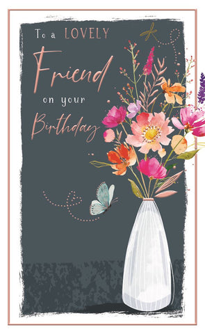 Friend birthday card - pretty flowers