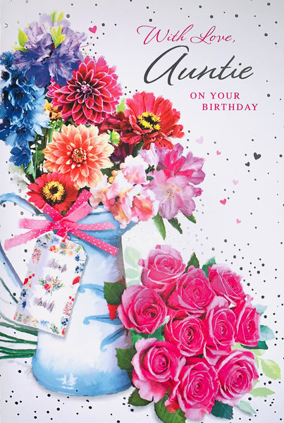 Auntie birthday card - flowers