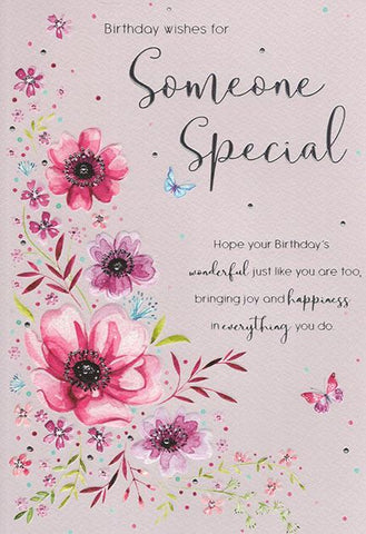 Someone Special birthday card- flowers