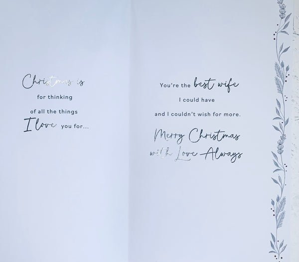 Luxury Wife Christmas card - cute penguins