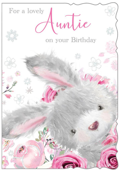 Auntie birthday card- cute rabbit