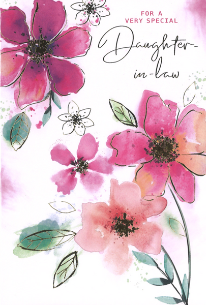 Daughter in law birthday card - flowers