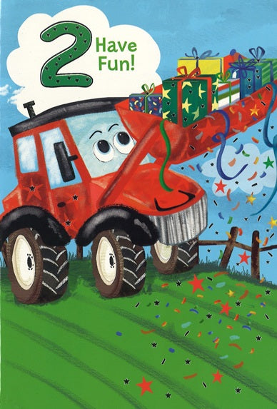 Age 2 birthday card - tractor