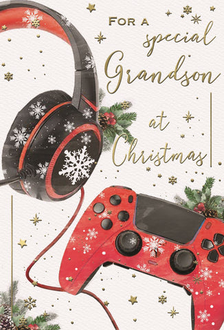 Grandson Christmas card - gamer